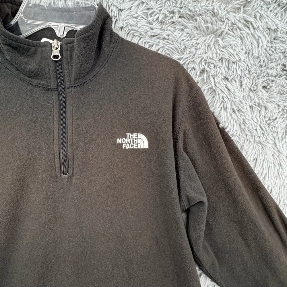 The North Face Pullover Boys XL TKA 100 Glacier Quarterzip Black Fleece Logo
